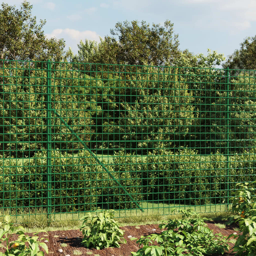 FET de malla de alambre de Vidaxl con anclajes de tierra 1.6x10 m verde