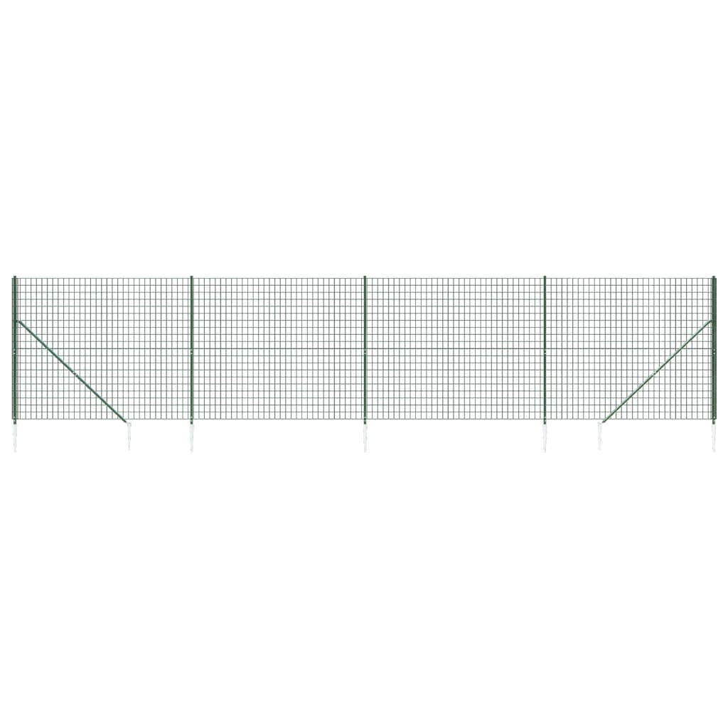 Vidaxl Wire Mesh Fet med malede ankre 1,8x10 m grøn