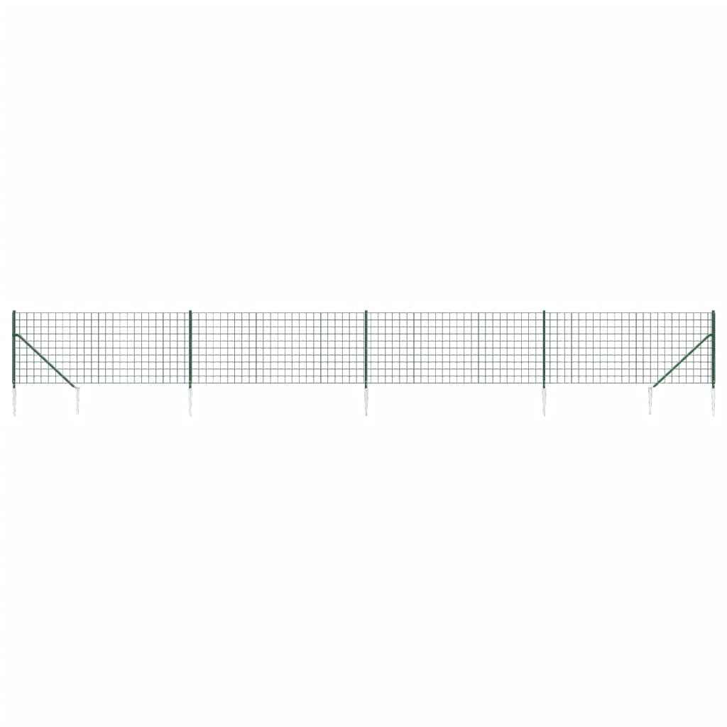 VidaXL Maschendrahtzaun mit Erdankern 1,1x10 m Grün