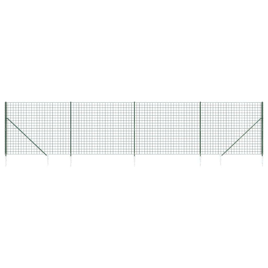Vidaxxl Maschendrahtzaun mit Erdankern 1,4x10 m grün