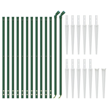 VidaXL Maschendrahtzaun mit Erdankern 0,8x25 m Grün