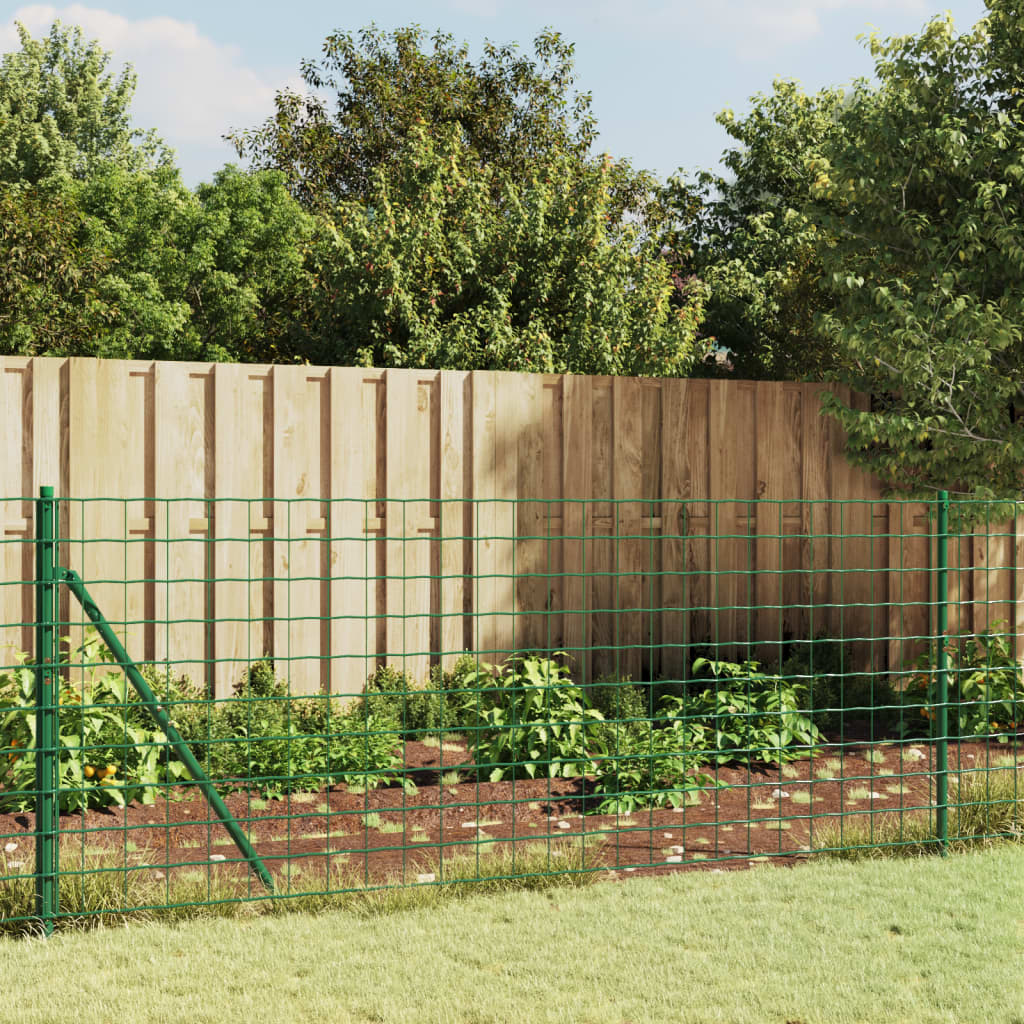 Vidaxl Wire mesh fence with ground anchors 0.8x25 m green