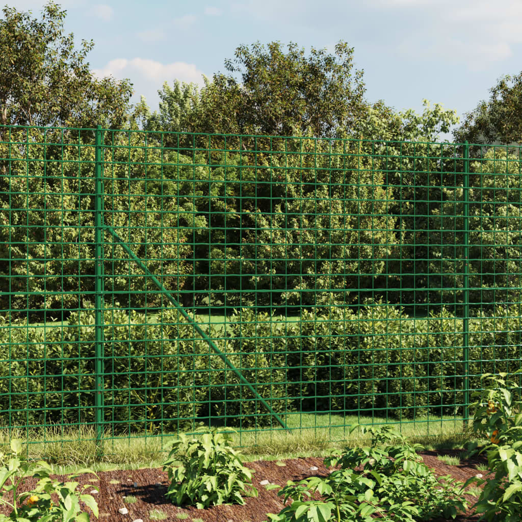 Fence a rete filo Vidaxl con ancore di terra 1.6x25 m verde