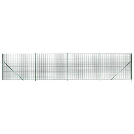 Vidaxxl Maschendrahtzaun mit Flansch 1,4x10 m grün