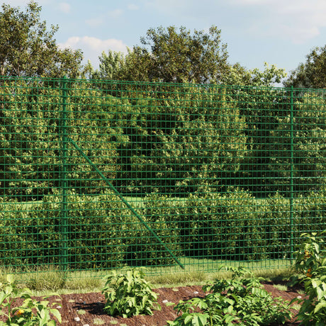 Vidaxxl Maschendrahtzaun mit Flansch 1,4x10 m grün