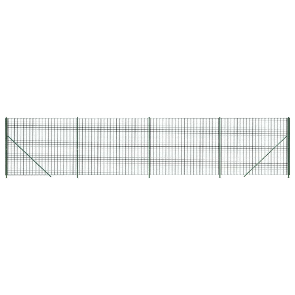 Vidaxxl Maschendrahtzaun mit Flansch 1,8x10 m grün