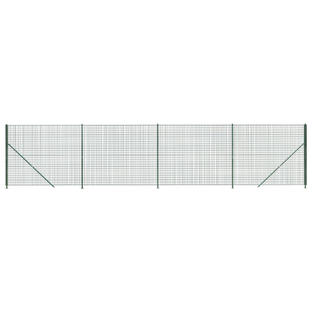 Vidaxxl Maschendrahtzaun mit Flansch 2x10 m grün