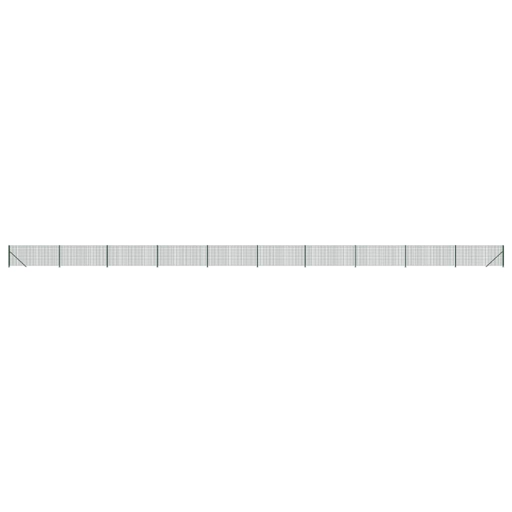 Vidaxxl Maschendrahtzaun mit Flansch 0,8x25 m grün