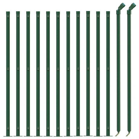 Vidaxxl Maschendrahtzaun mit Flansch 1x25 m grün