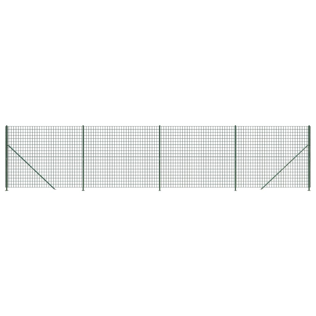 Vidaxxl Maschendrahtzaun mit Flansch 1,8x10 m grün