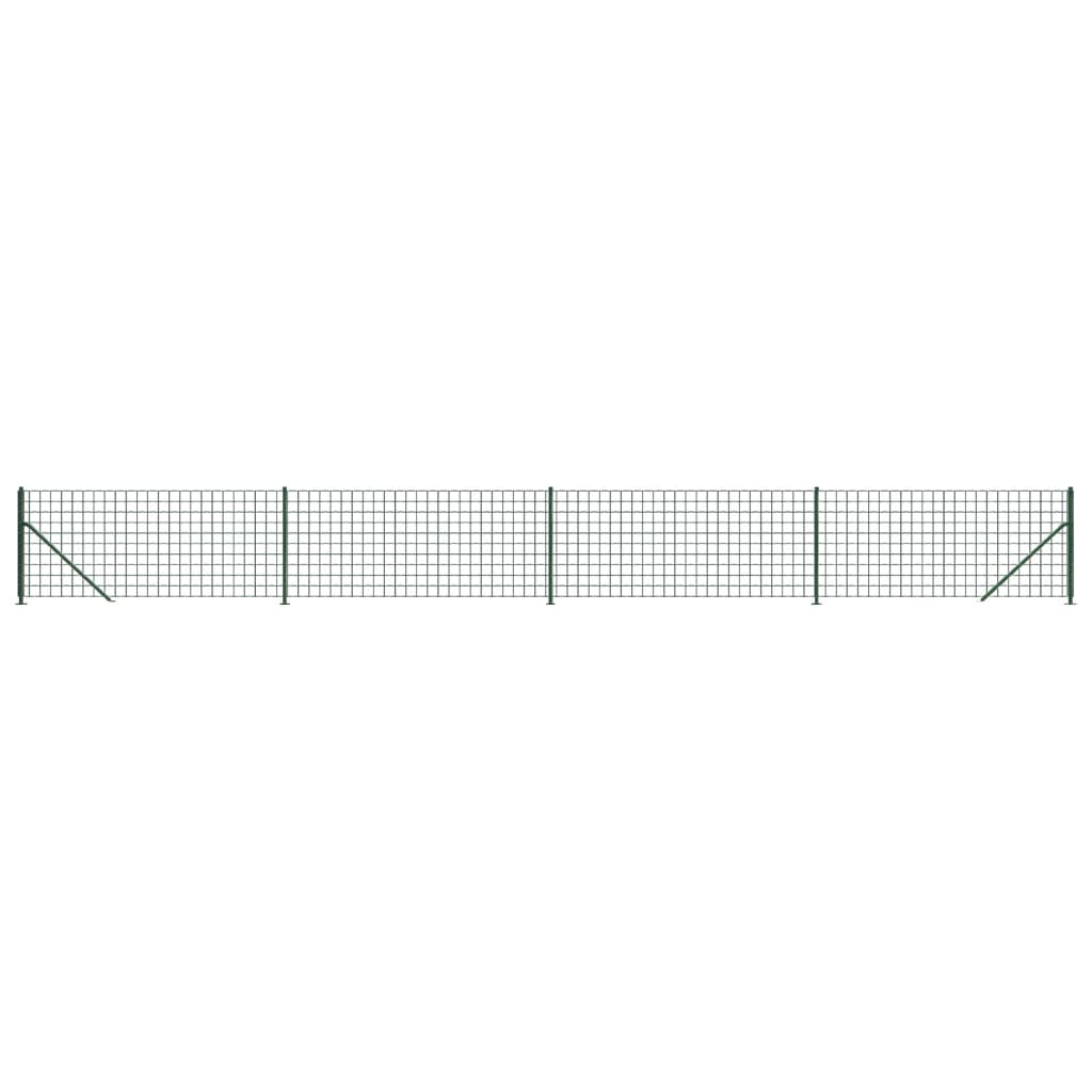 Vidaxxl Maschendrahtzaun mit Flansch 0,8x10 m grün
