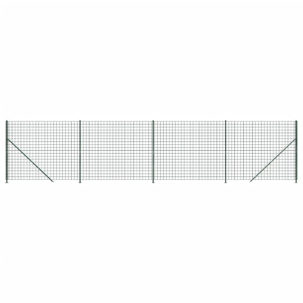 Vidaxxl Maschendrahtzaun mit Flansch 1,4x10 m grün
