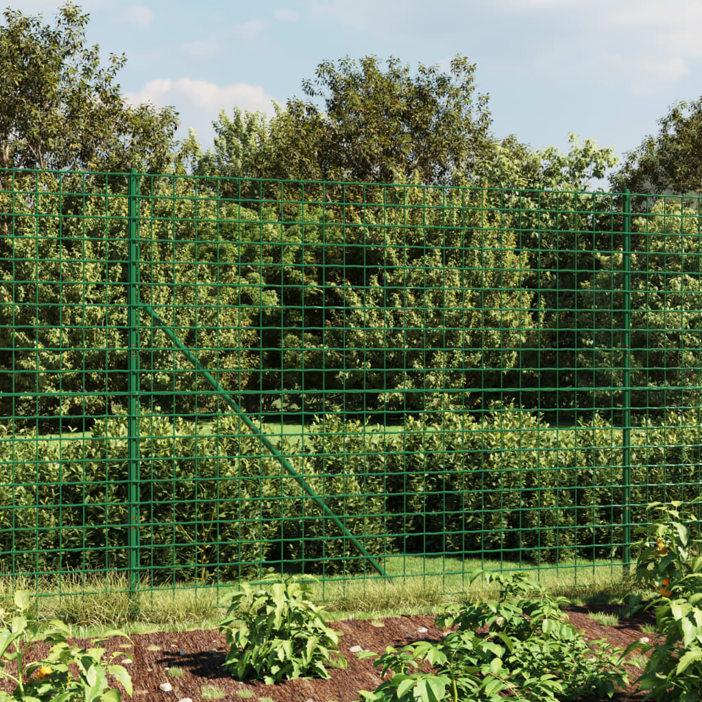 Vidaxxl Maschendrahtzaun mit Flansch 2x10 m grün