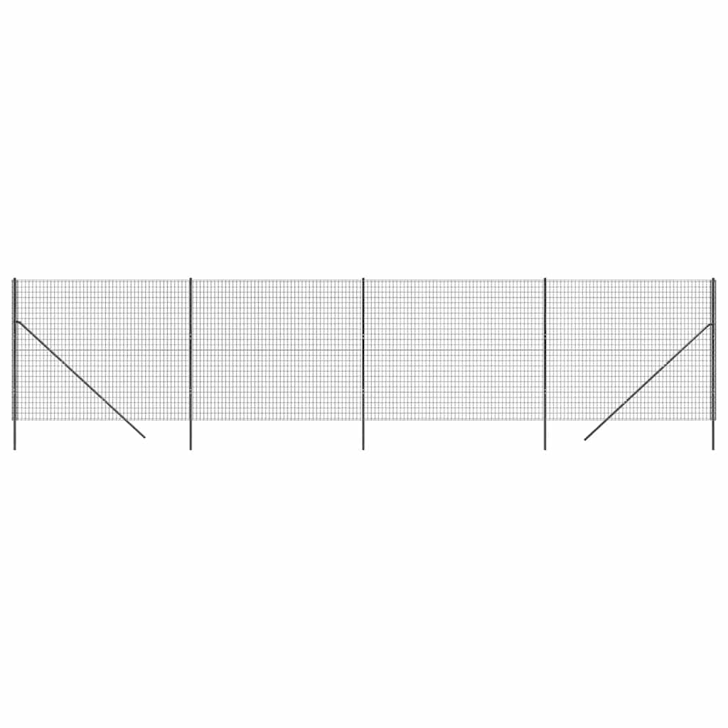 Vidaxl Maschendrahtzaun 1,6x10 m verzinkter Stahl Anthrazit