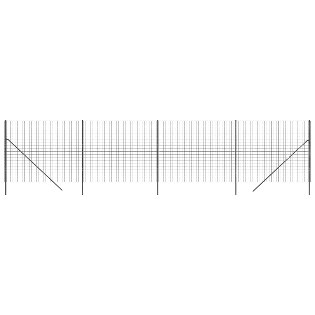 Vidaxl Maschendrahtzaun 1,6x10 m verzinkter Stahl Anthrazit