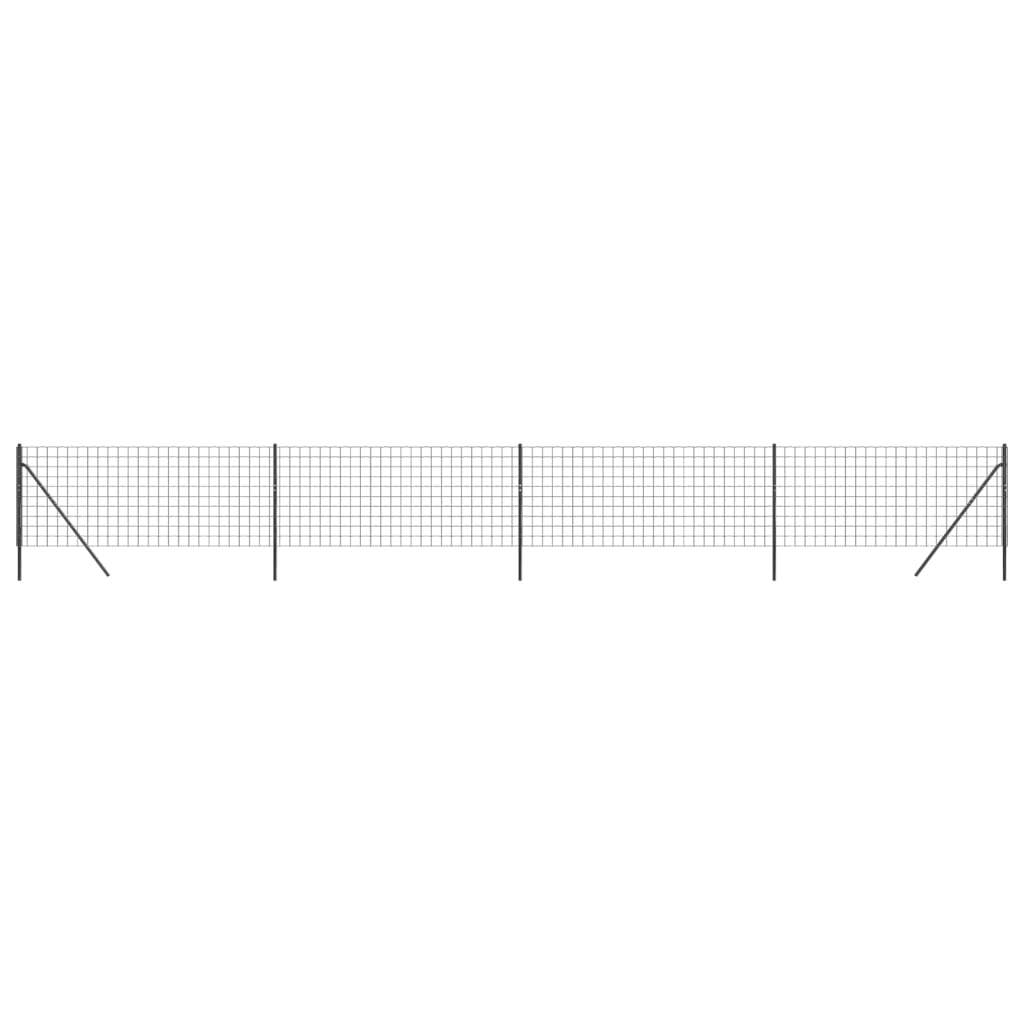 Vidaxxl Maschendrahtzaun 0,8x10 m aus verzinktem Stahl, Anthrazit
