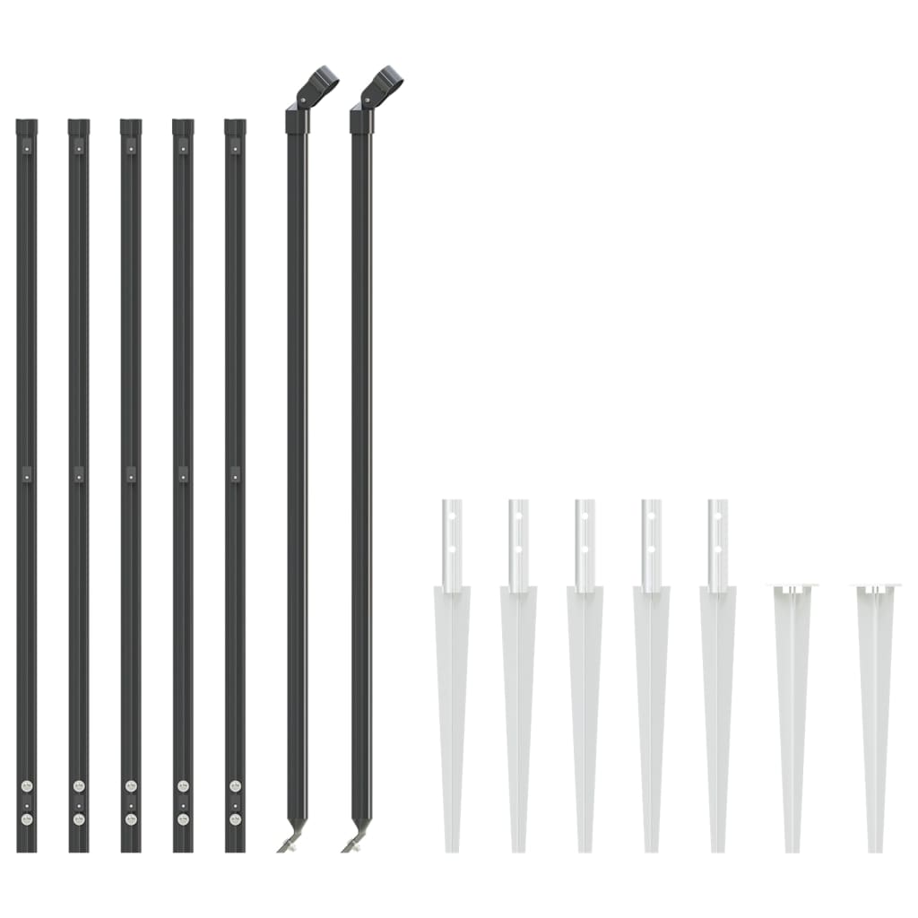 Vidaxl Maschendrahtzaun mit Erdankern 1x10 m Anthrazit