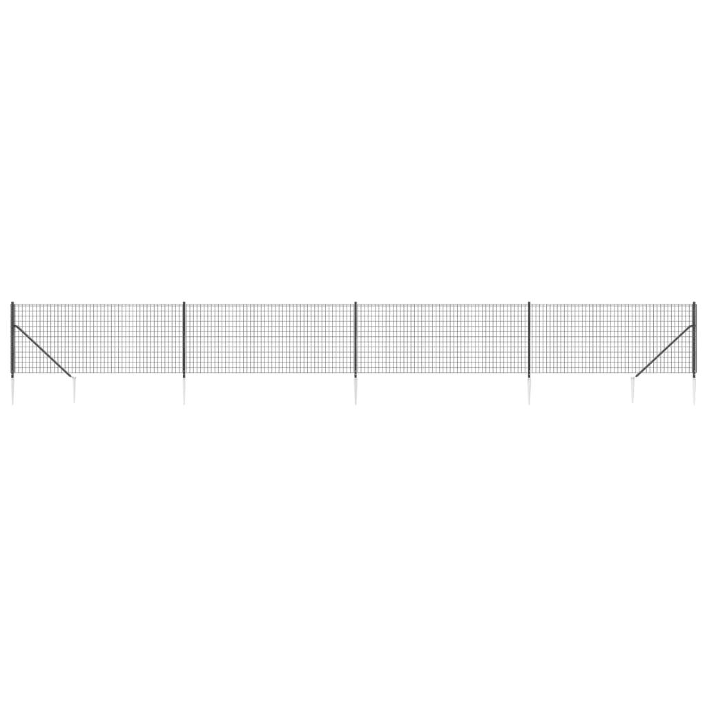 VidaXL Maschendrahtzaun mit Erdankern 1,1x10 m Anthrazit