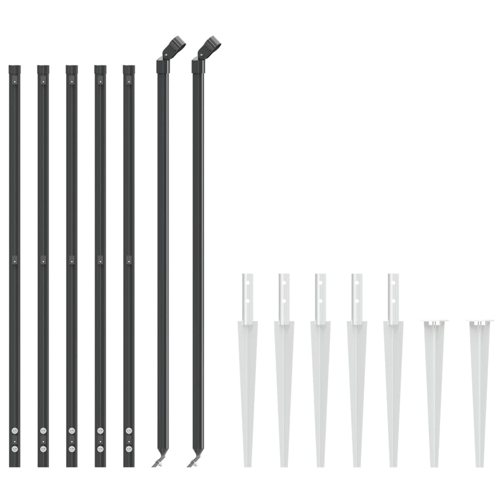 VidaXL Maschendrahtzaun mit Erdankern 1,1x10 m Anthrazit