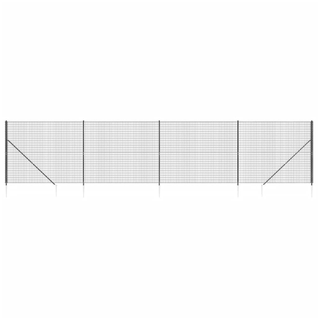 Vidaxl Wire Mesh Fet med malede ankre 1,6x10 m Antracit -farvet