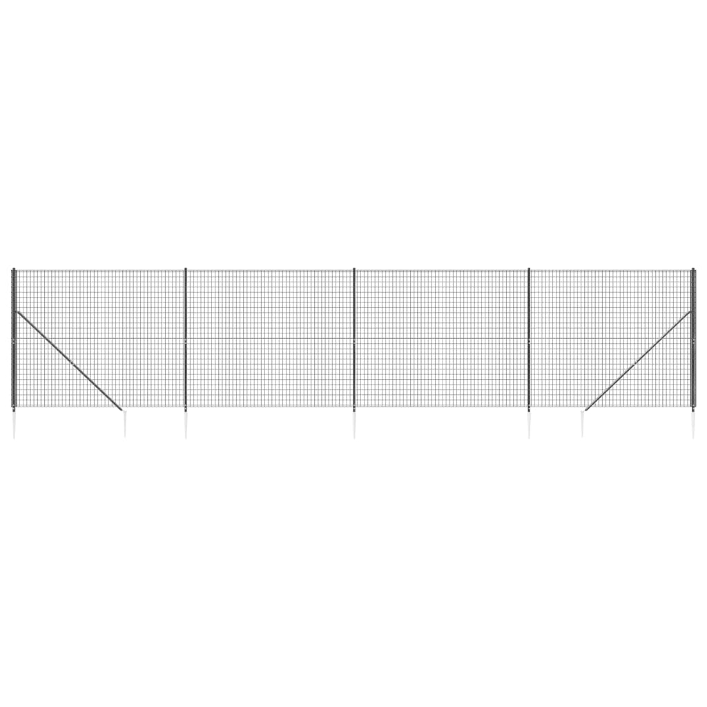 Vidaxl Wire Mesh Fet med malede ankre 1,8x10 m Antracit -farvet