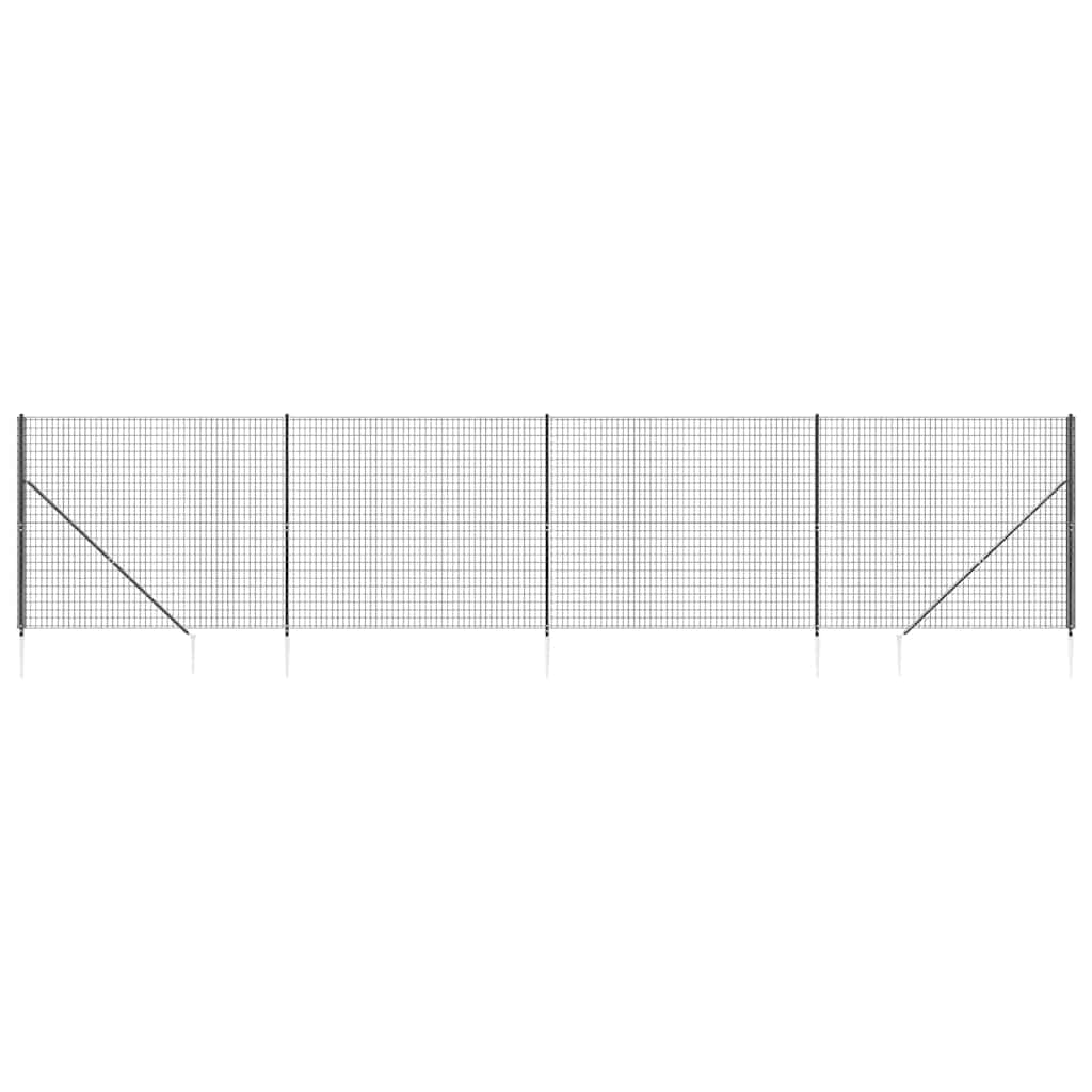 Vidaxxl Maschendrahtzaun mit Erdankern 2,2x10 m Anthrazit