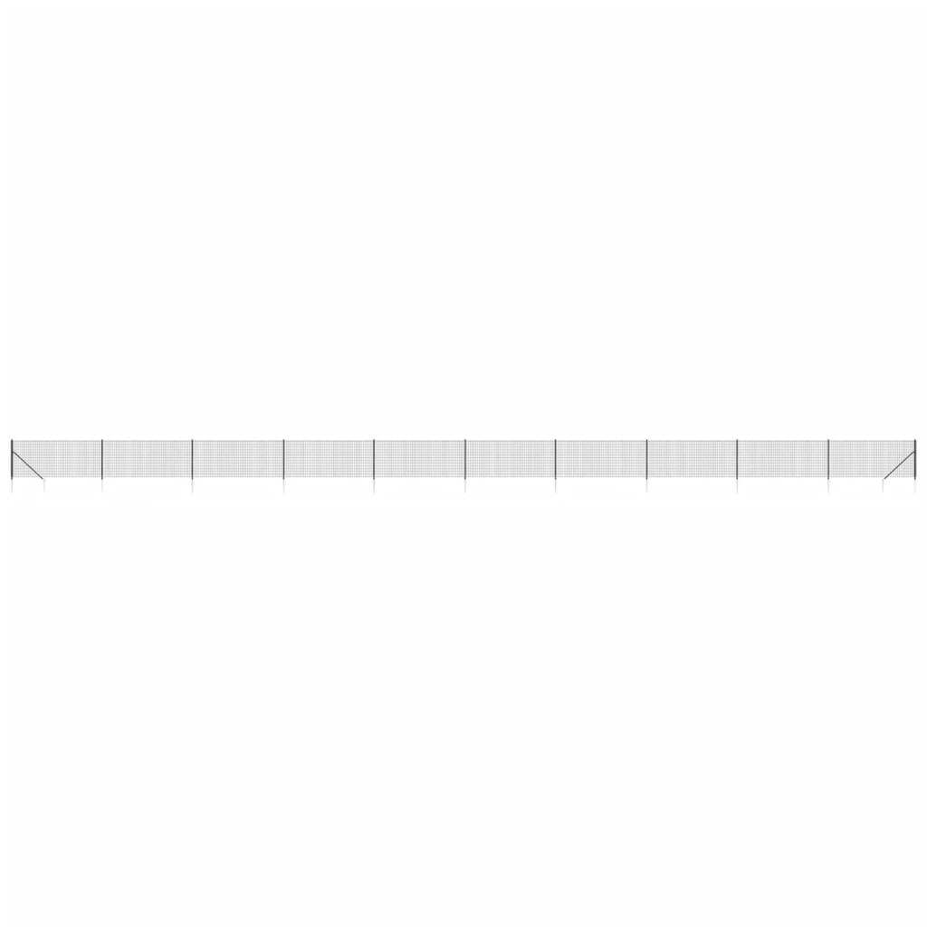 Vidaxxl Maschendrahtzaun mit Erdankern 0,8x25 m Anthrazit