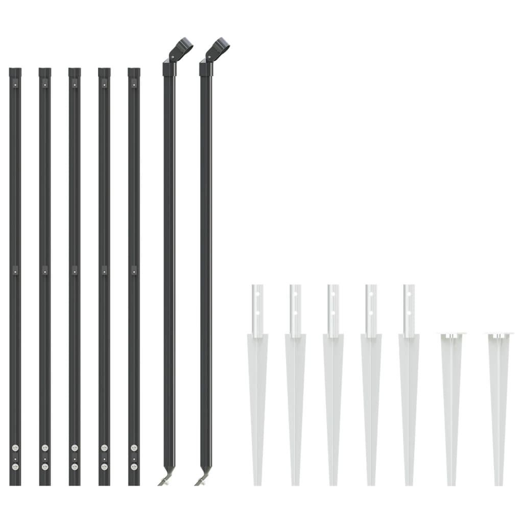 Vidaxl Maschendrahtzaun mit Erdankern 1x10 m Anthrazit