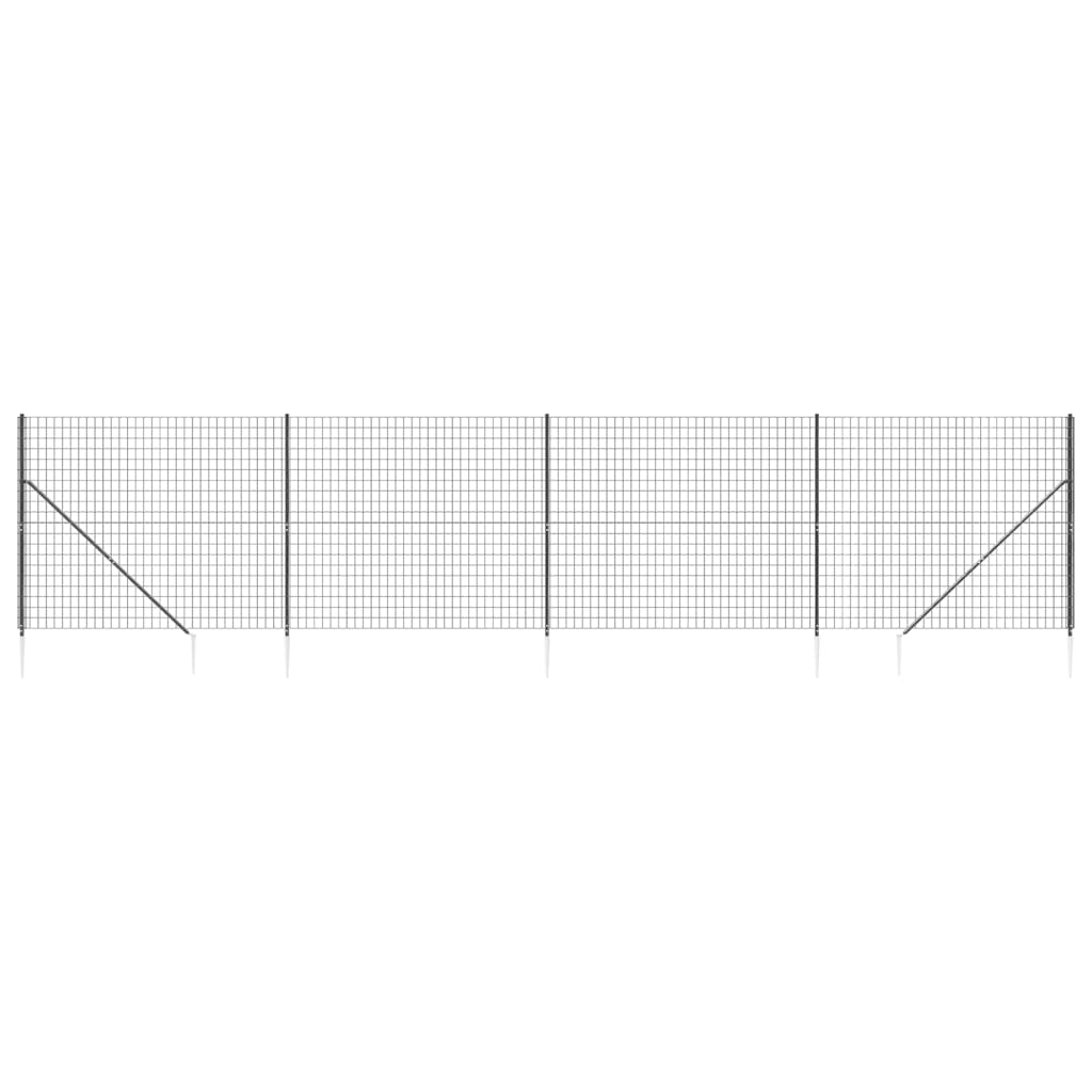 Vidaxl Wire Mesh Fet med malede ankre 1,8x10 m Antracit -farvet