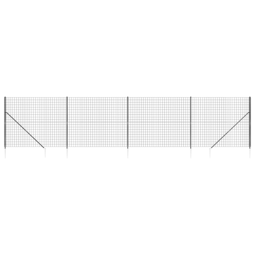 Vidaxxl Maschendrahtzaun mit Erdankern 2x10 m Anthrazit