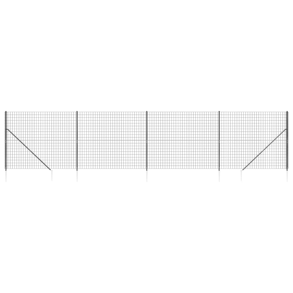 Vidaxl Wire Mesh FET med bakkeforankringer 2x10 m Antracitt -farget