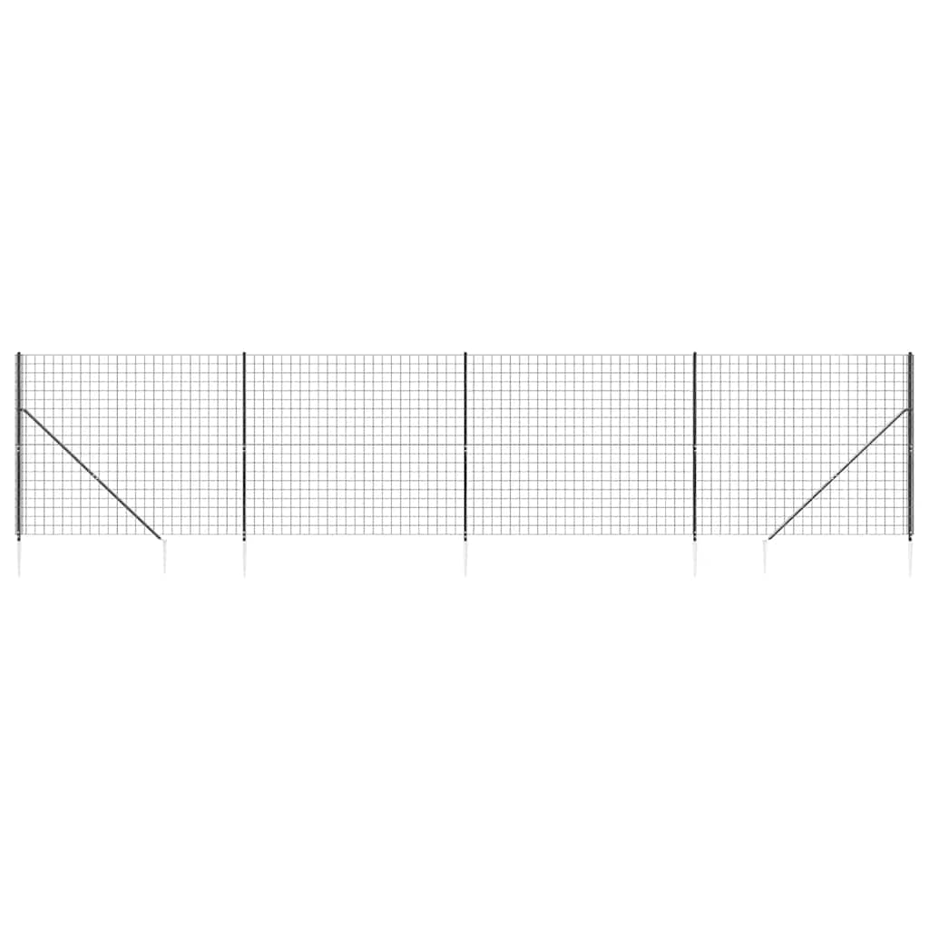 Vidaxxl Maschendrahtzaun mit Erdankern 1,6x10 m Anthrazit