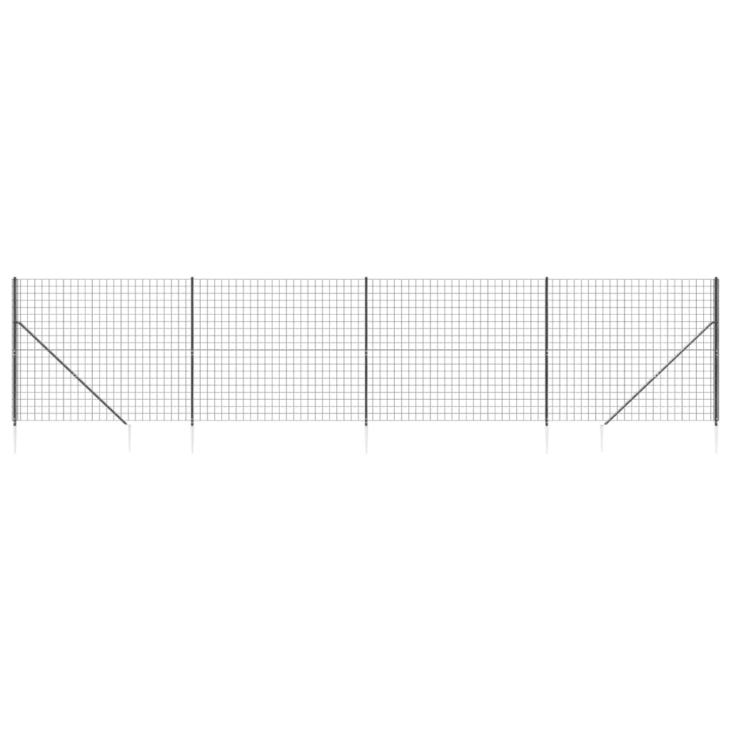 Vidaxl Wire Mesh Fet med malede ankre 1,6x10 m Antracit -farvet