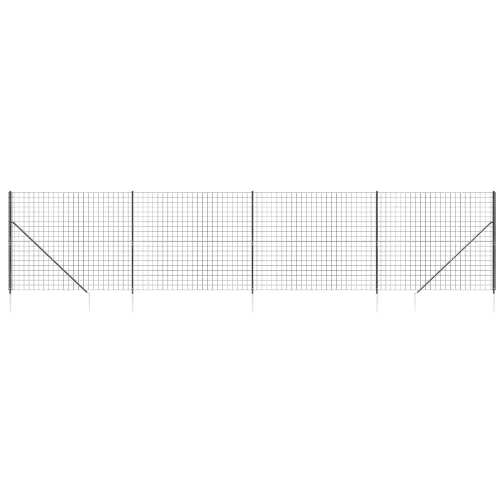 Vidaxl Wire Mesh FET med bakkeforankringer 2x10 m Antracitt -farget