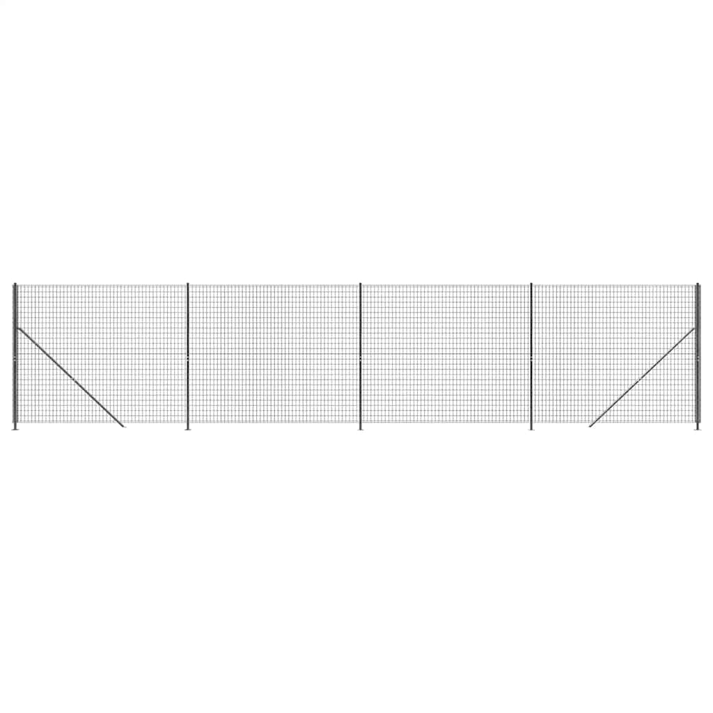 Vidaxxl Maschendrahtzaun mit Flansch 2x10 m anthrazitfarben
