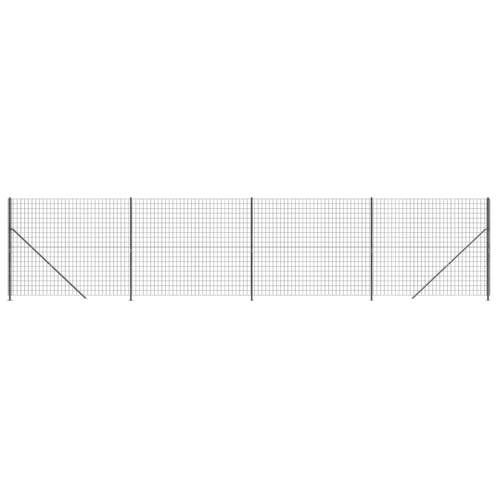 Vidaxxl Maschendrahtzaun mit Flansch 2x10 m anthrazitfarben