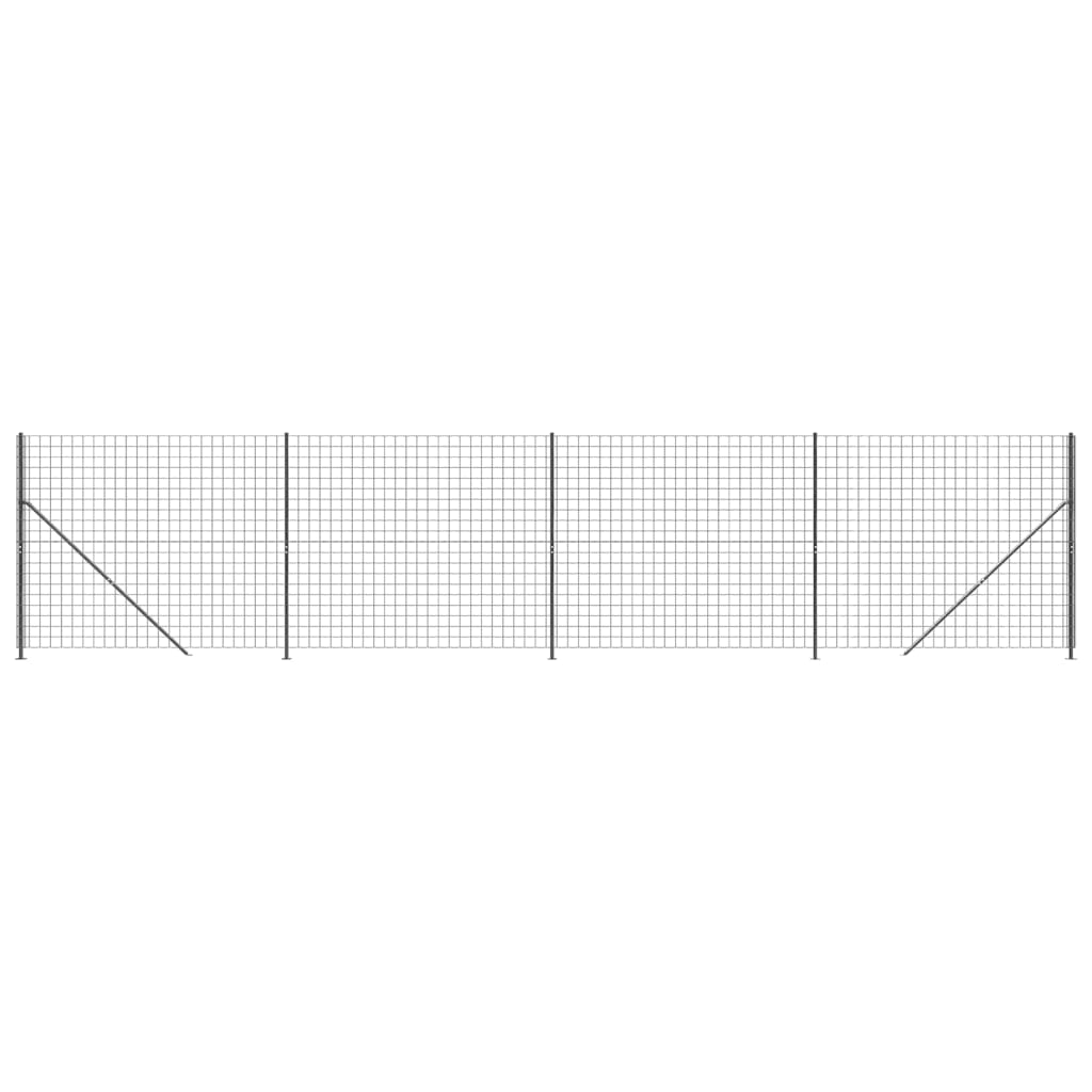 Vidaxxl Maschendrahtzaun mit Flansch 1,8x10 m anthrazitfarben