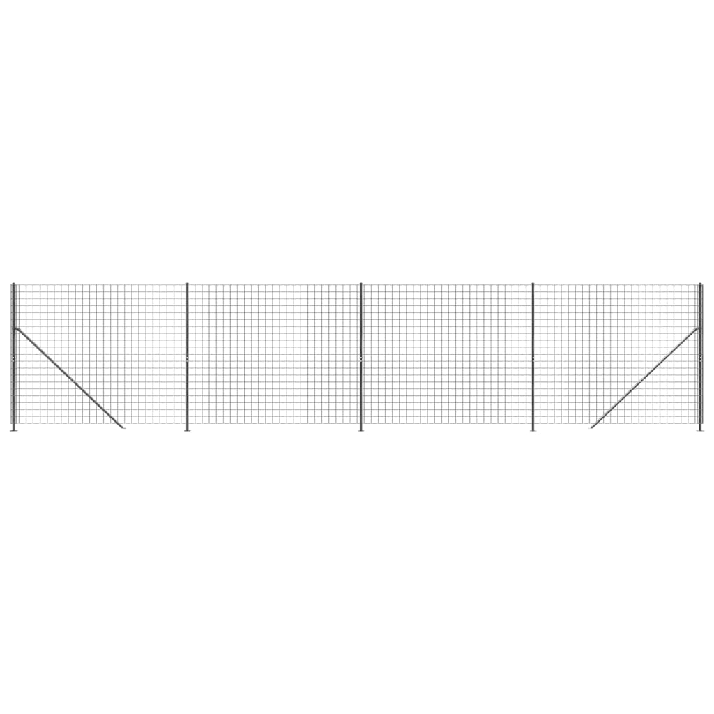 Vidaxl Drot Mesh Fiedem mat Flichten 2x10 m Anthracit faarweg