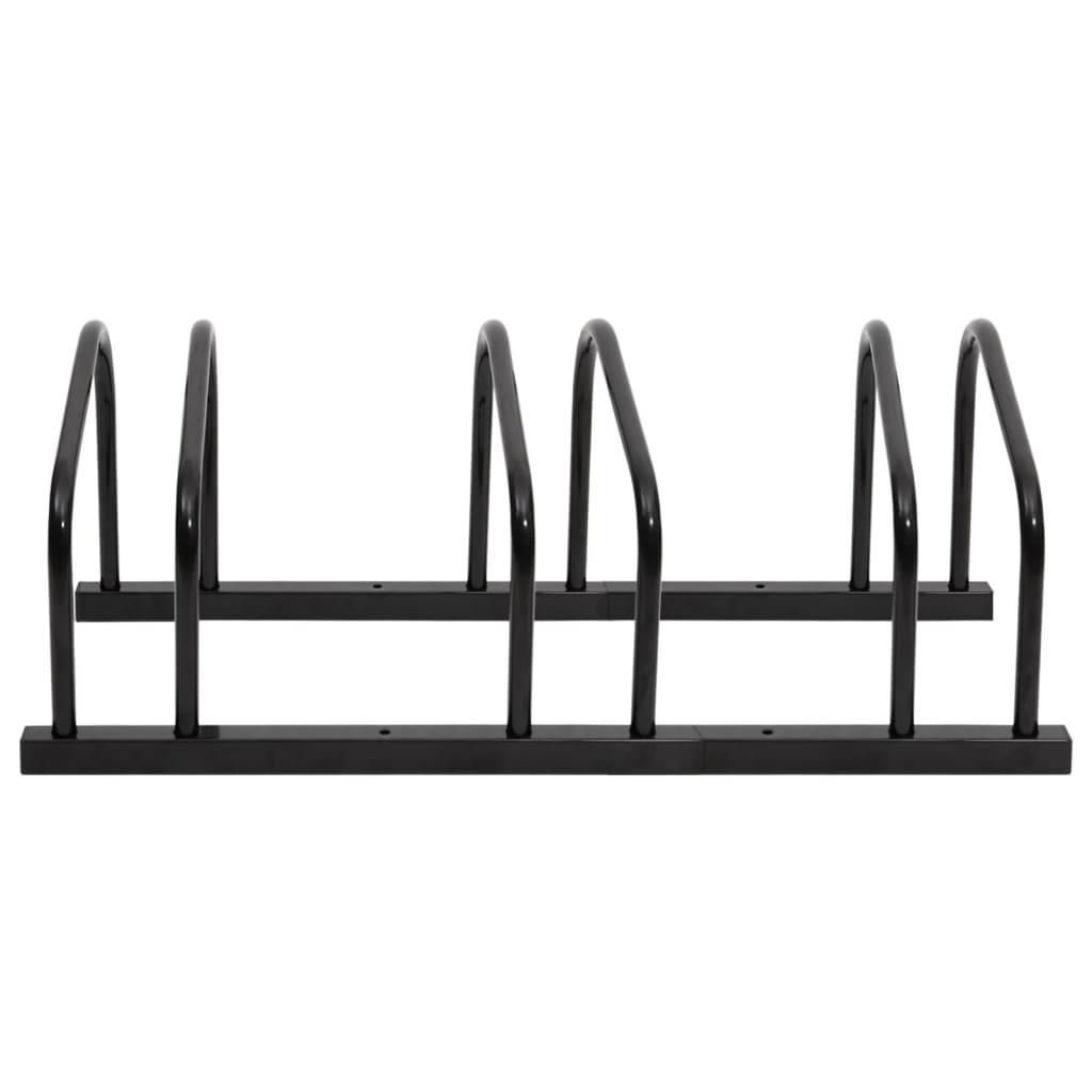 Vidaxl bicycle rack for 3 bikes steel black