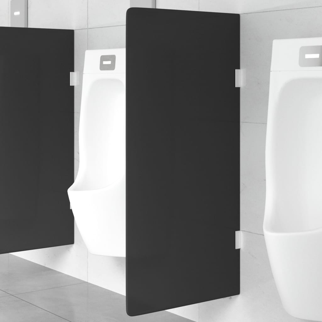 VidaXL Urinal-Trennwand zur Wandmontage, 90 x 40 cm, gehärtetes Glas, schwarz