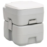 Vidaxl Camping Toilette tragbar 20+10 l HDPE Grau und Weiß