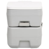 Vidaxl Camping Toilette tragbar 20+10 l HDPE Grau und Weiß