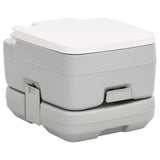 Vidaxl Camping Toilette tragbar 10+10 l HDPE Grau und Weiß