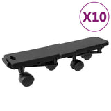 Vidaxl Moving dogs with 4 wheels 10 pcs 170 kg polypropene black