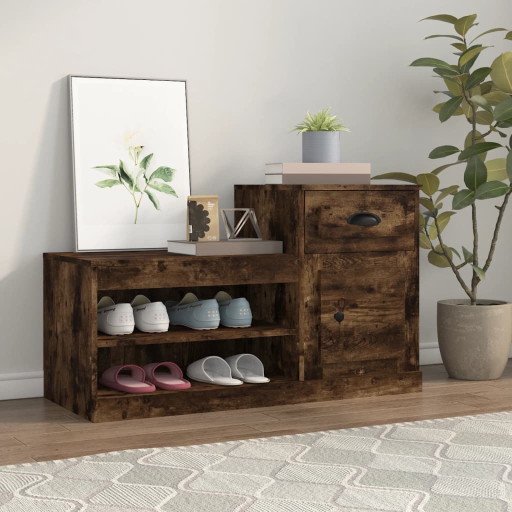 Vidaxx Schuhschrank 100x42x60 cm verarbeitetes Holz, geräucherte Eiche