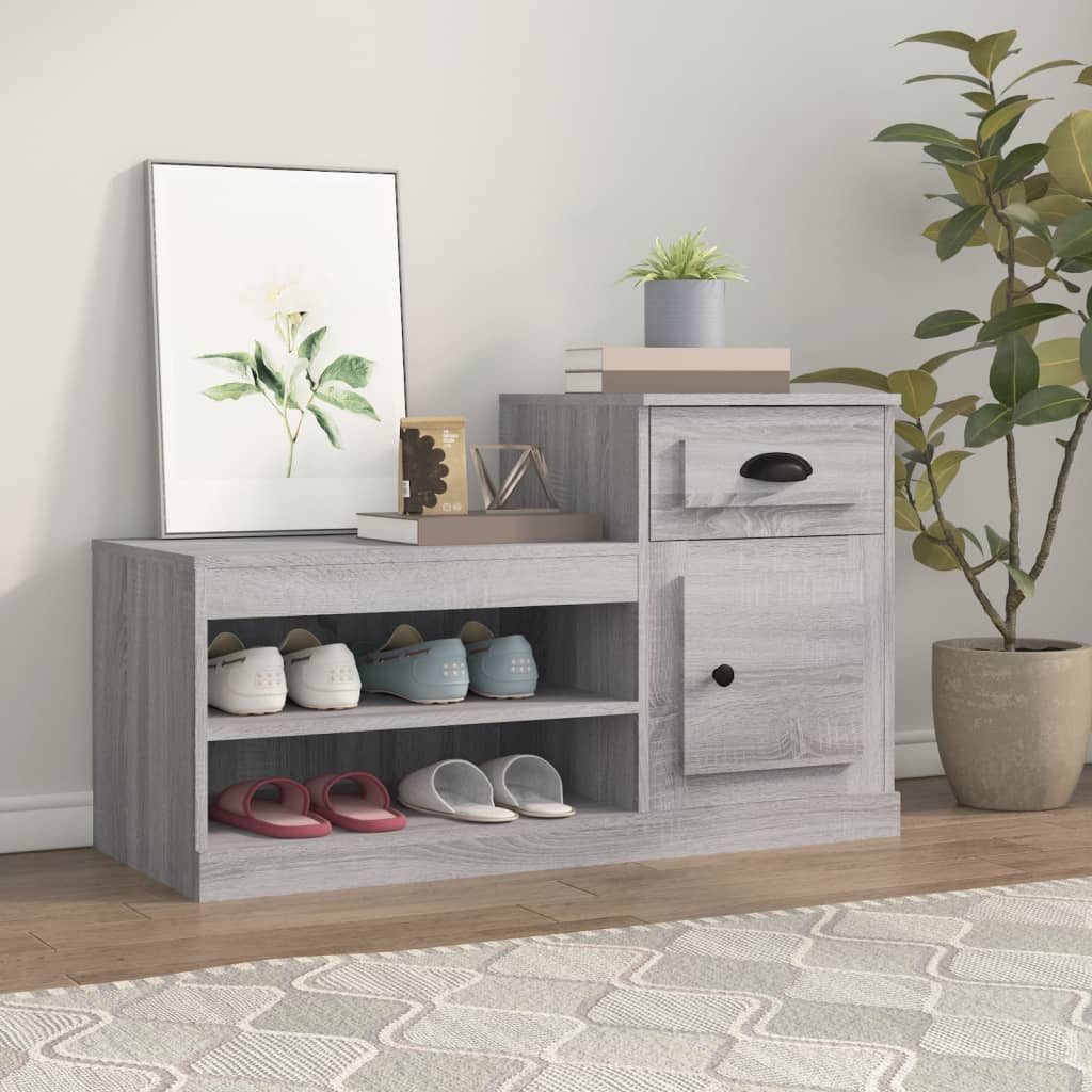Vidaxx Schuhschrank 100x42x60 cm, Holzwerkstoff, Farbe Sonoma-Eiche, Grau