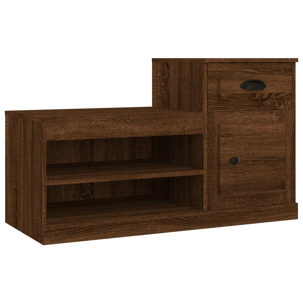 Vidaxl Shoe Cabinet 100x42x60 cm Property Wood Brown Oak Color