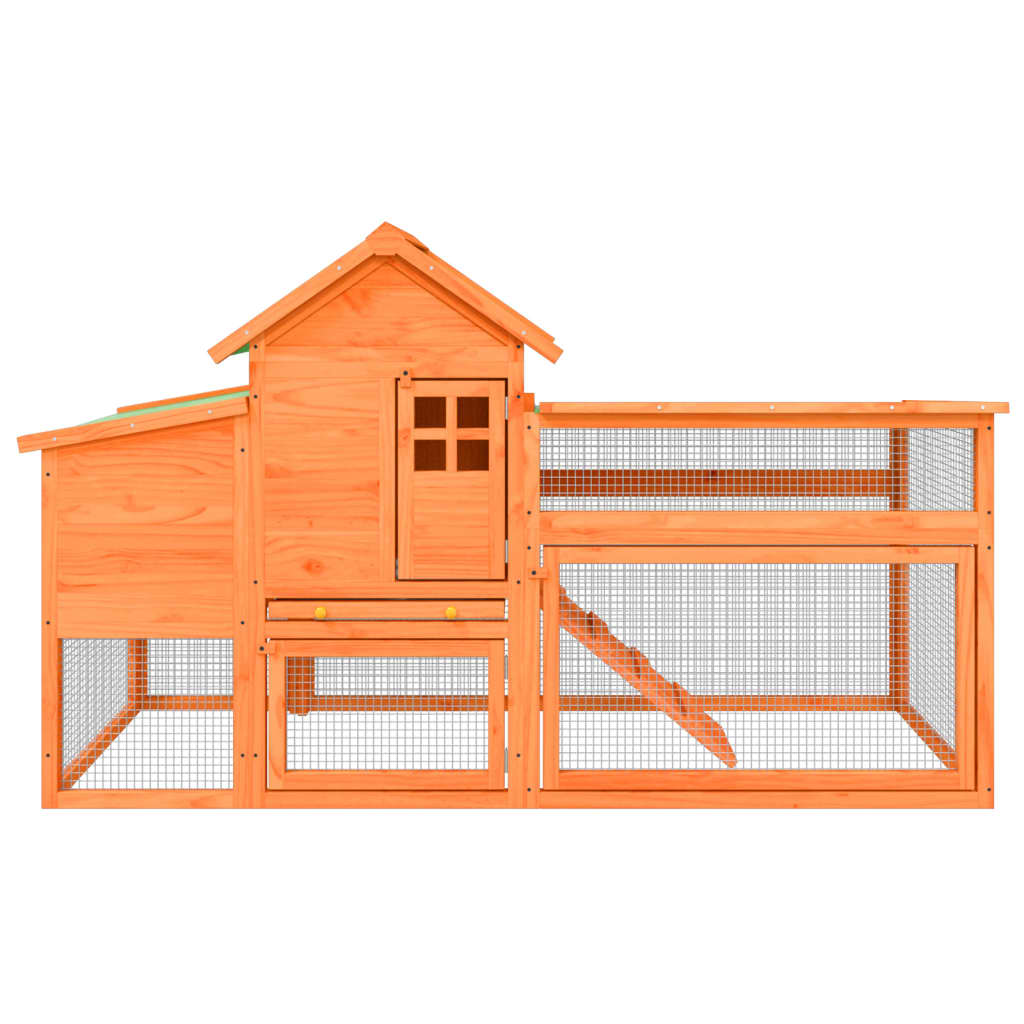 Vidaxl Poulet Coop 186.5x58.5x113 cm Pine solide brun