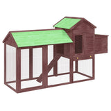 Vidaxl Chicken Coop 193x65x117 cm de pino sólido Mokka cilindro