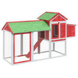 Vidaxl Poulet Coop 193x65x117 cm Pine solide rouge